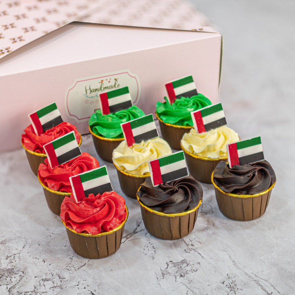 EID AL ETIHAD CUPCAKE BOX of 9