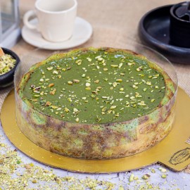PISTACHIO BAKED CHEESE CAKE (EGGLESS)