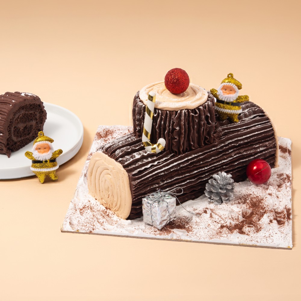 CHOCOLATE YULE LOG XMAS CAKE