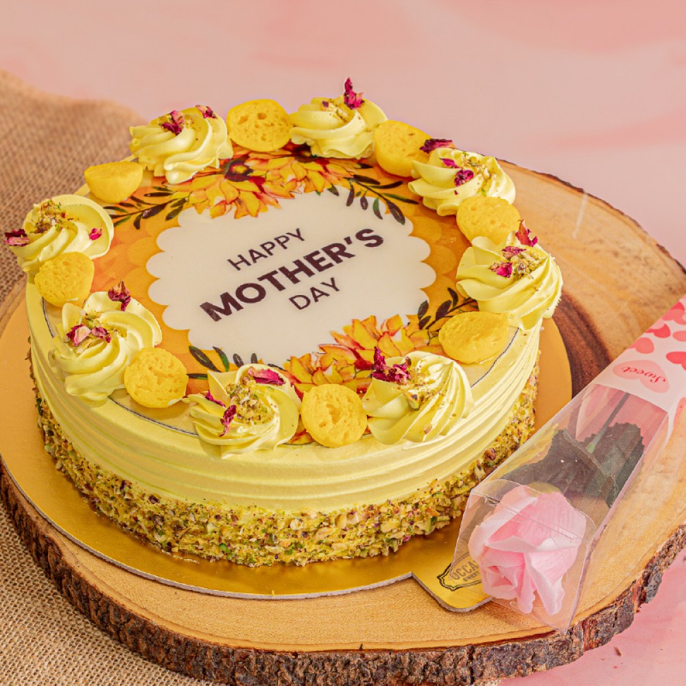 MOM'S ROYAL RASMALAI WITH ARTIFICIAL ROSE