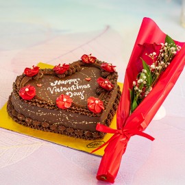 Cadbury cake with single flower combo