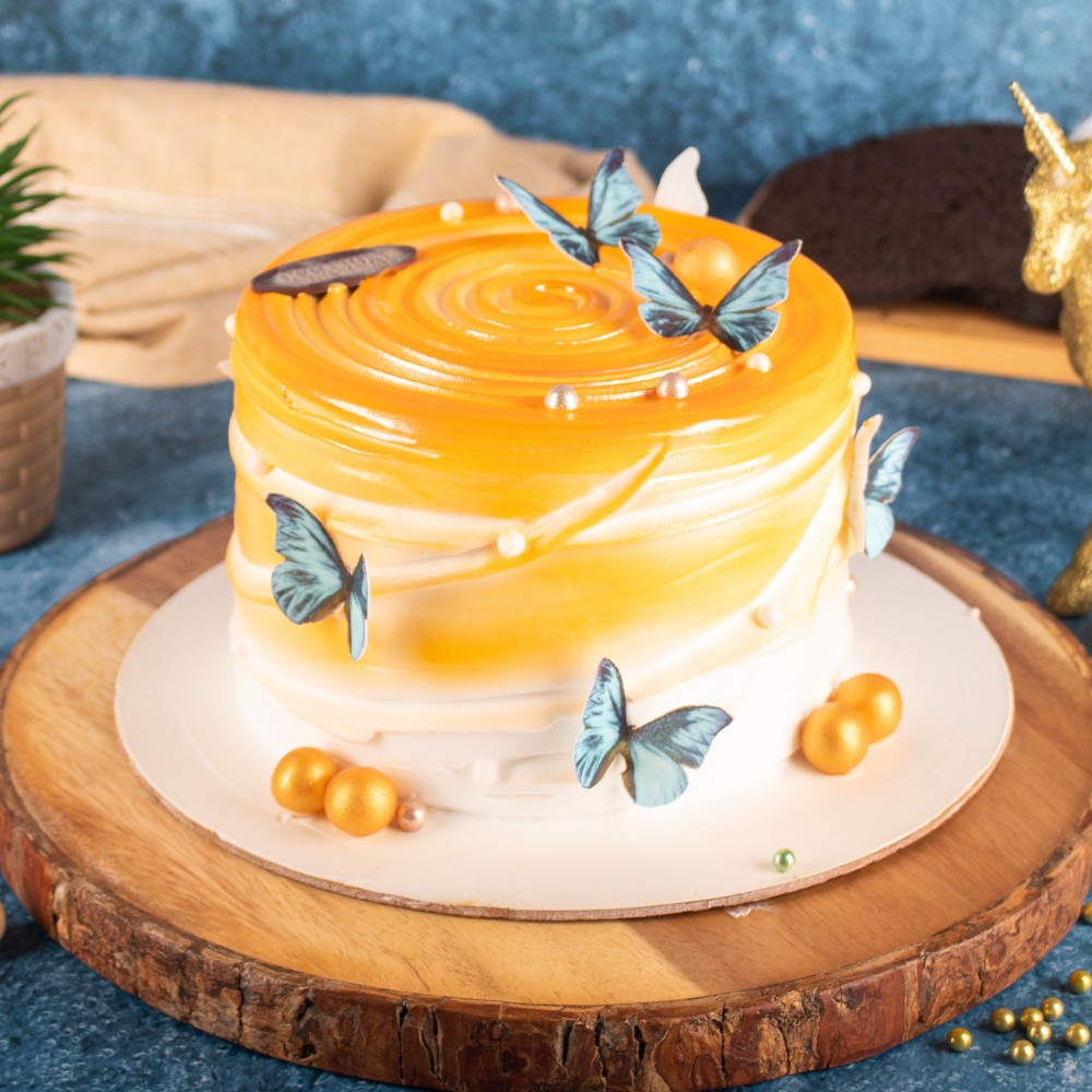 Mango Butterfly Cake