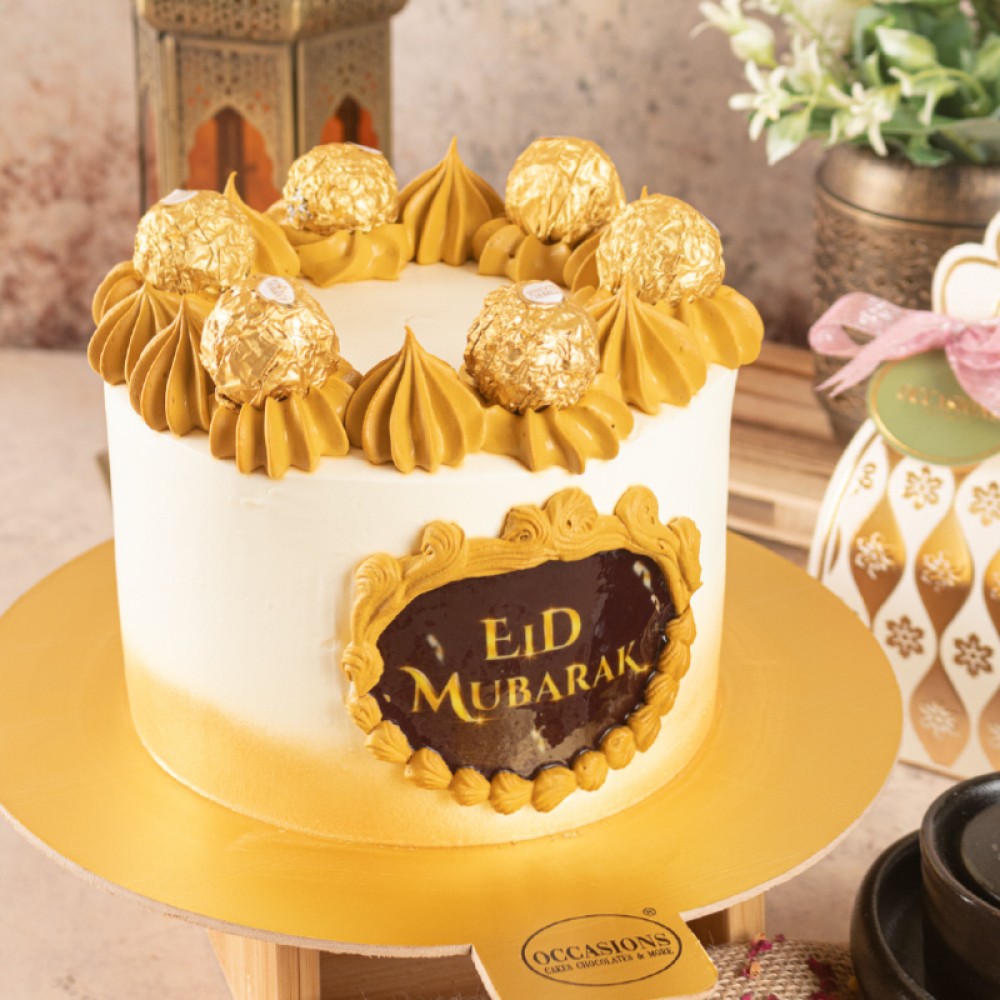 Eid Mubarak Happy Flowers Cake With Any Name - Cake O Clock - Best  Customize Designer Cakes Lahore