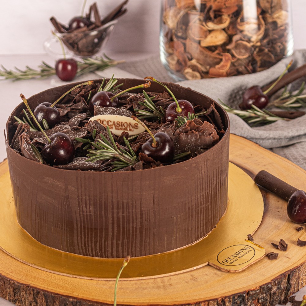 Raw Chocolate Cherry Cake with Caramelised Prunes - Ascension Kitchen