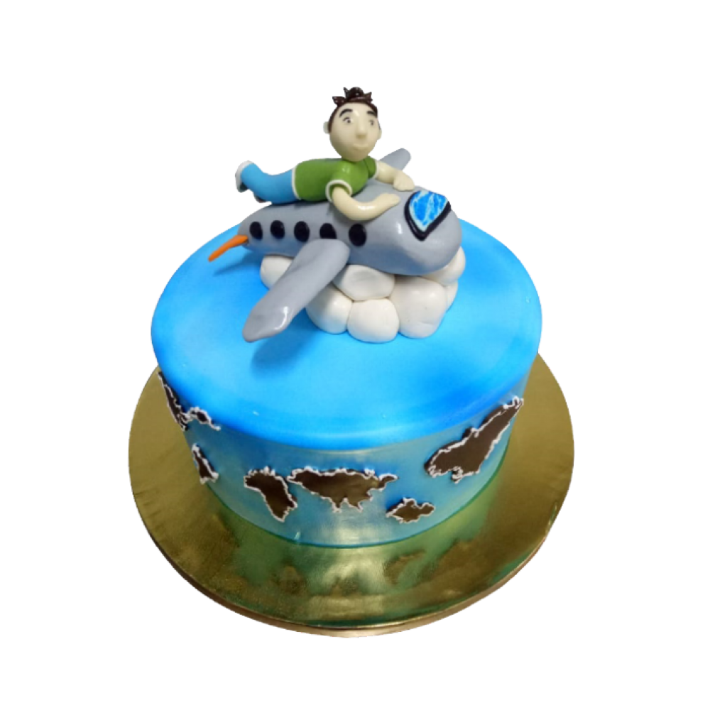 Order Animated Airplane Fondant Cake Online : DIZOVI Bakery
