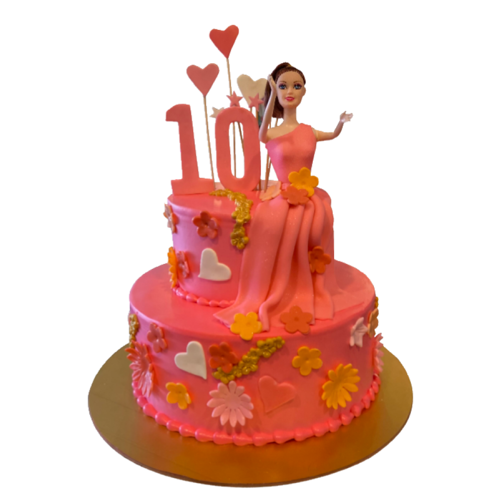 Heart & Girl Theme Cake