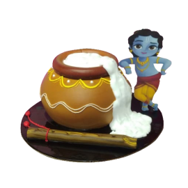 Krishna & Dahi Handi Theme Cake