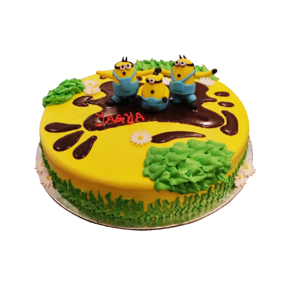 Minion Cake-Buttercream Covered with Fondant details – Pao's cakes