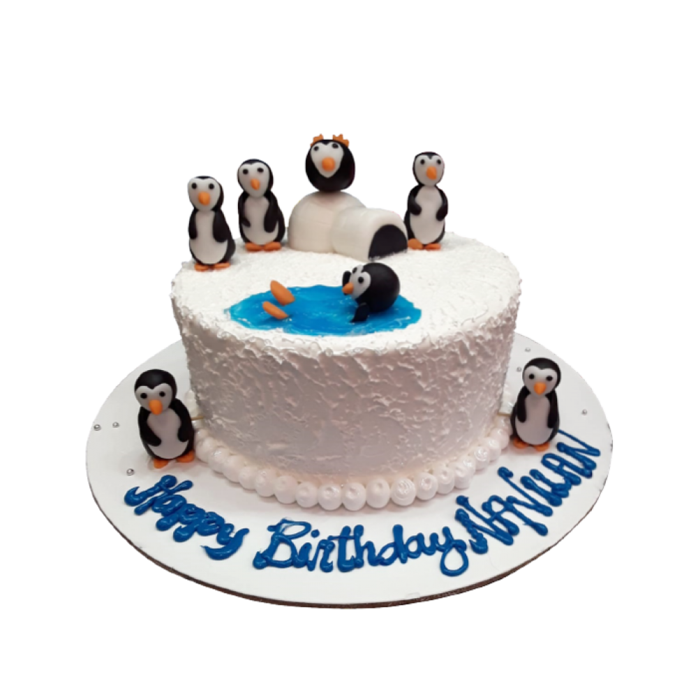 Penguin Family Theme Cake - Cake O Clock - Best Customize Designer Cakes  Lahore