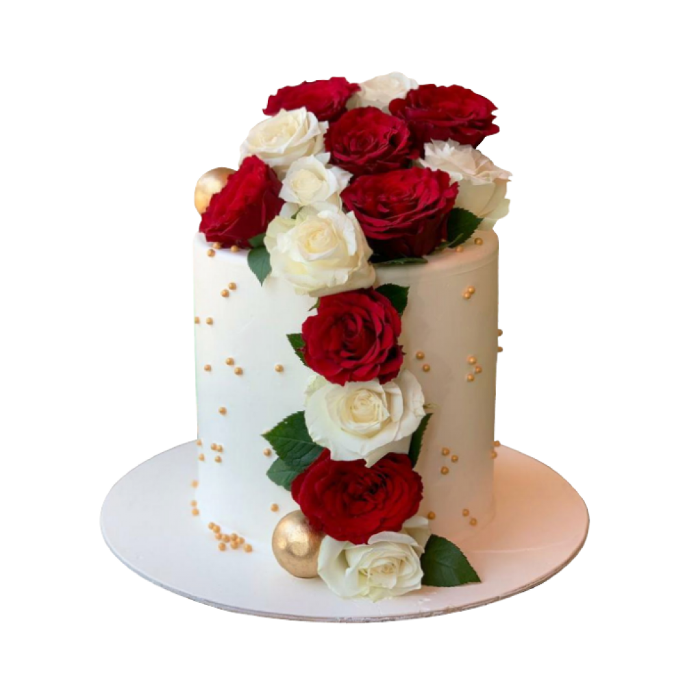Red Rose Wedding Cake 