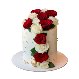 Red Rose Wedding Cake 