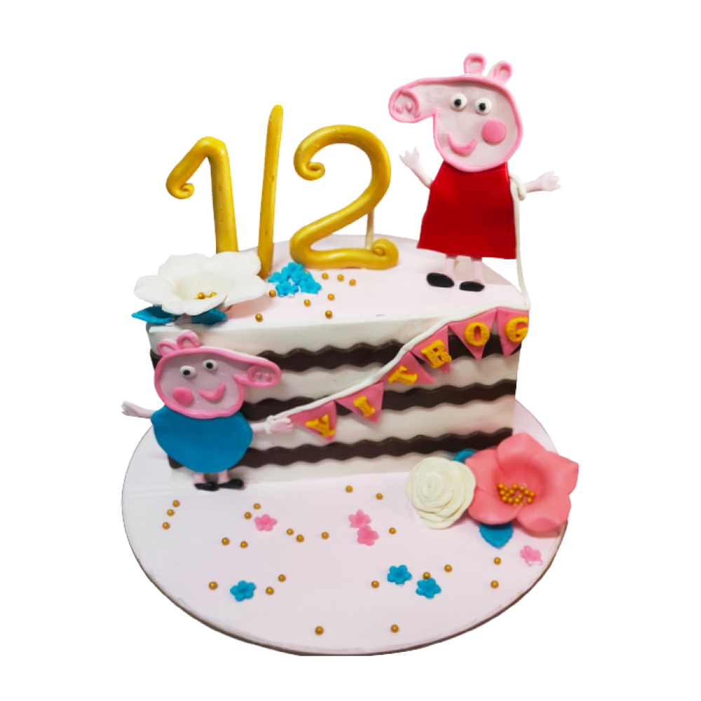 Peppa Pig Half Theme Cake