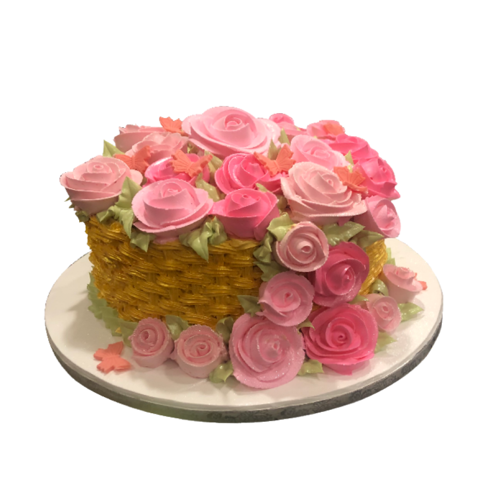 Pink flower cake