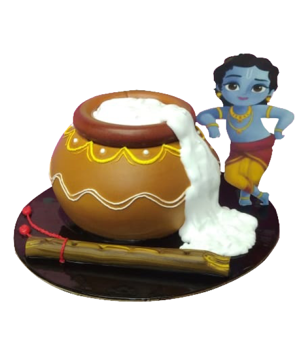 Krishna & Dahi Handi Theme Cake