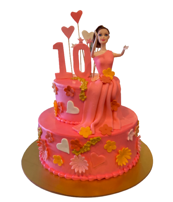 Heart & Girl Theme Cake