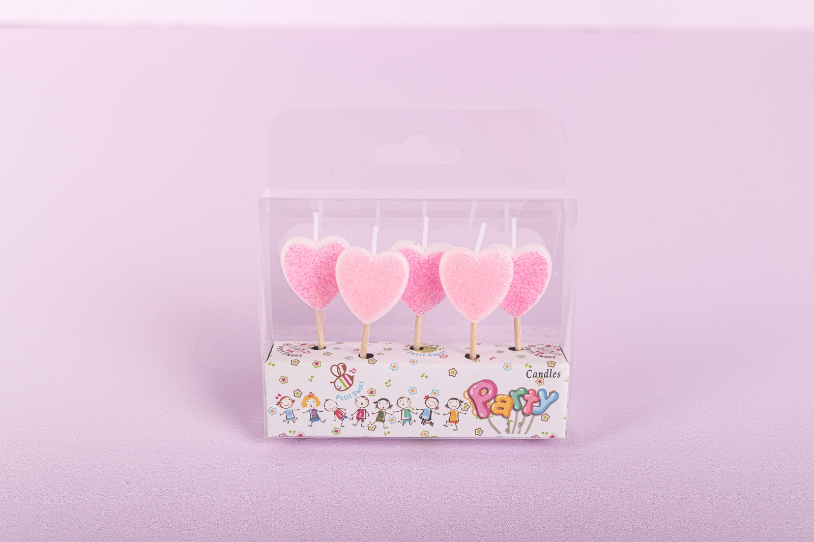 Glittered Heart Candle